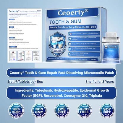 Ceoerty® Tooth & Gum Care Fast-Dissolving Microneedle Patch