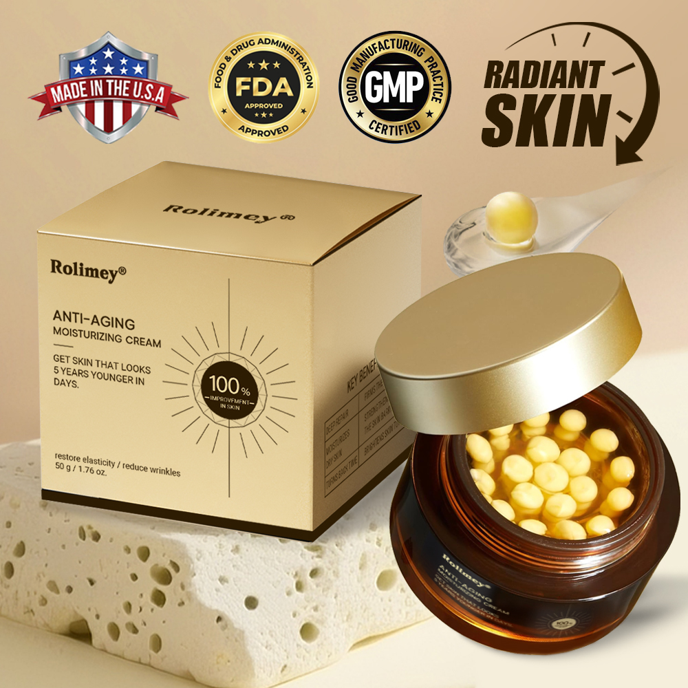 ✅Official Store |🗽❤️Rolimey® Anti-Aging Moisturizing Cream with Hyaluronic Acid, Retinol & Collagen – For Face, Neck, Décolleté & Legs – Made in United States – Day & Night Use