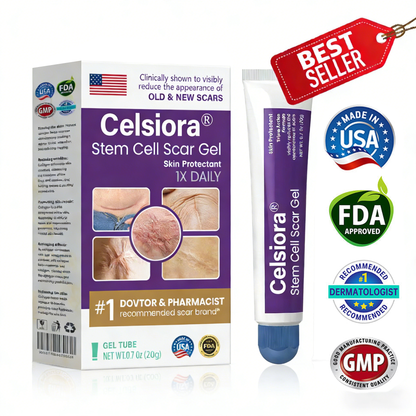 Celsiora® Stem Cell Scar Gel –🗽Treats old and new scars, helps reduce the appearance of scars from acne, surgery, burns, injuries, and stretch marks