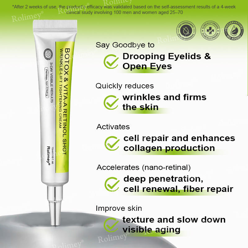 🇺🇸 Made and shipped from the USA 🗽🔖Rolimey® Botox & Vita-A Retinol Shot Wrinkle-Lift Tightening cream - Last Day Promotion 50% OFF