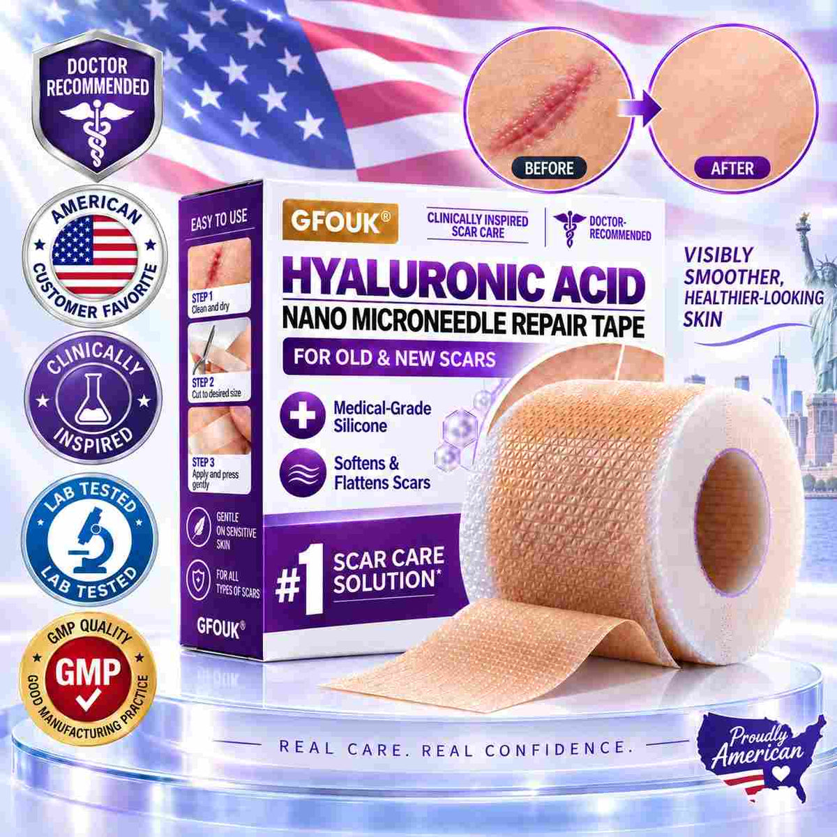 ✅GFOUK® Hyaluronic Acid Nano Microneedle Repair Tape🗽🍀