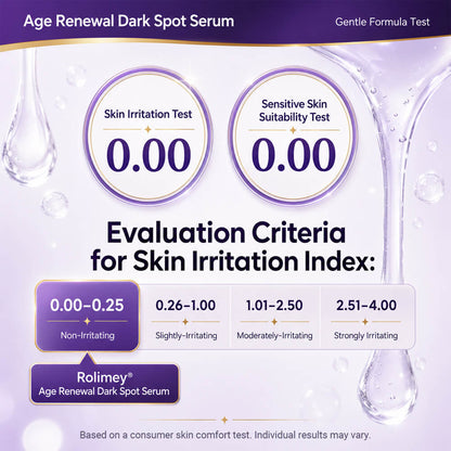 🗽❤️❤️❤️❤️Rolimey® Age Renewal Dark Spot Serum — Infused with 10% Niacinamide, Tranexamic Acid & Hyaluronic Acid for Brighter, Smoother-Looking Mature Skin