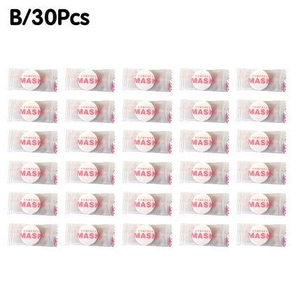 NEW High-end 30/50PCS Disposable Compressed Facial Mask Portable Non-woven Face Mask Facial Towel Coin Cotton Wrapped Tissues