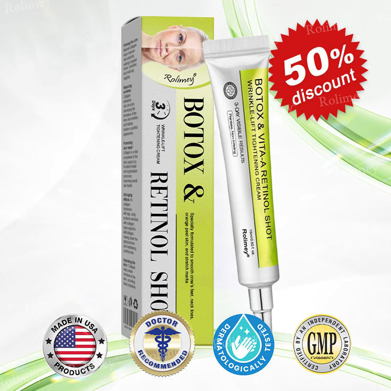 🇺🇸 Made and shipped from the USA 🗽🔖Rolimey® Botox & Vita-A Retinol Shot Wrinkle-Lift Tightening cream - Last Day Promotion 50% OFF