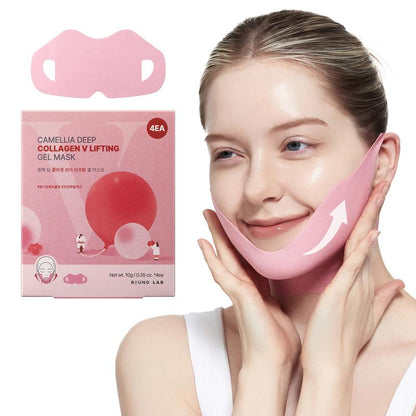 🥇Final 3 Hours: 50%OFF - Camellia Deep Collagen Chin Lifting Gel Mask – Neck Solution, Double Chin Reducer, Defined Jawline Shaper, Firming, Jeju Camellia Ingredients for Skin Repair